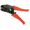 Wire crimping tool with orange handles.