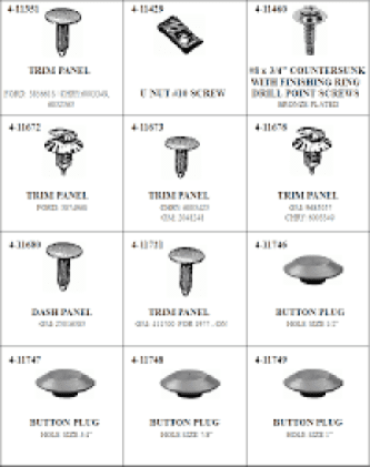 A series of pictures showing different types of fasteners.