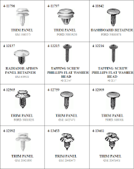 A bunch of different types of fasteners are shown.