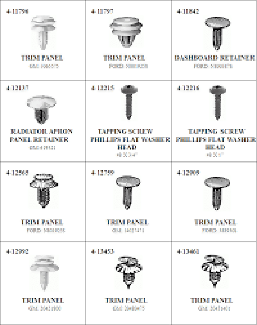 A bunch of different types of fasteners are shown.