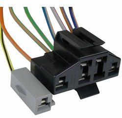 A multi-wire electrical connector with color-coded wires.