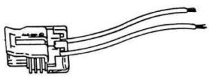 A drawing of two wires connected to one another.