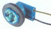 A blue and black electric cord with wires