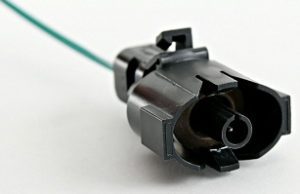 A close up of the wire on an electrical connector