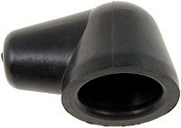 A black pipe with a rubber end.
