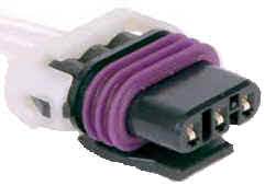 A purple and black connector is shown.
