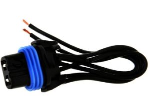 A black and blue wire is connected to two wires.