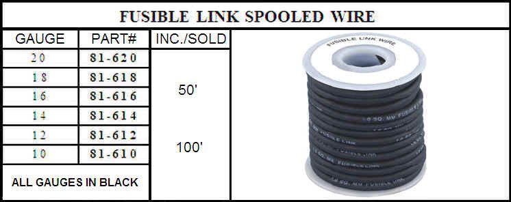 A spool of black wire with the words " double link spooled wires ".