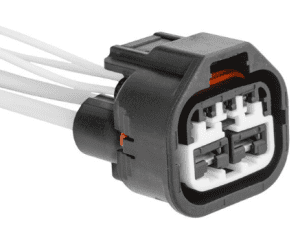 A black and white picture of an electrical connector.