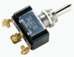 A close up of a toggle switch