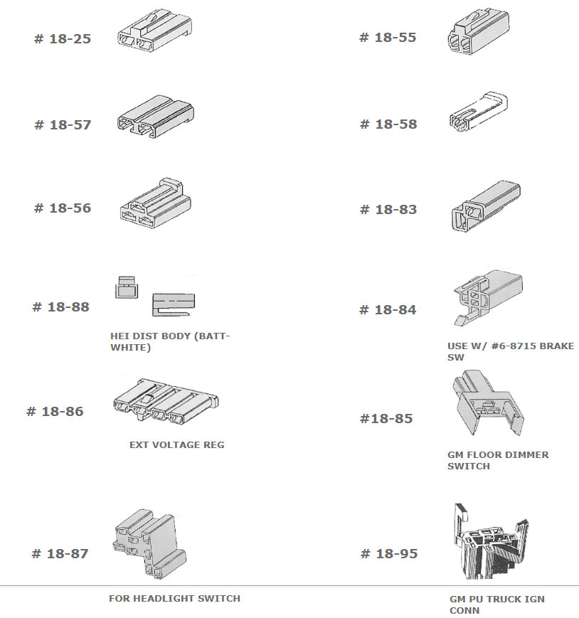 A series of different types of parts for furniture.