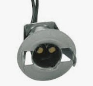 A light with two yellow eyes on it.